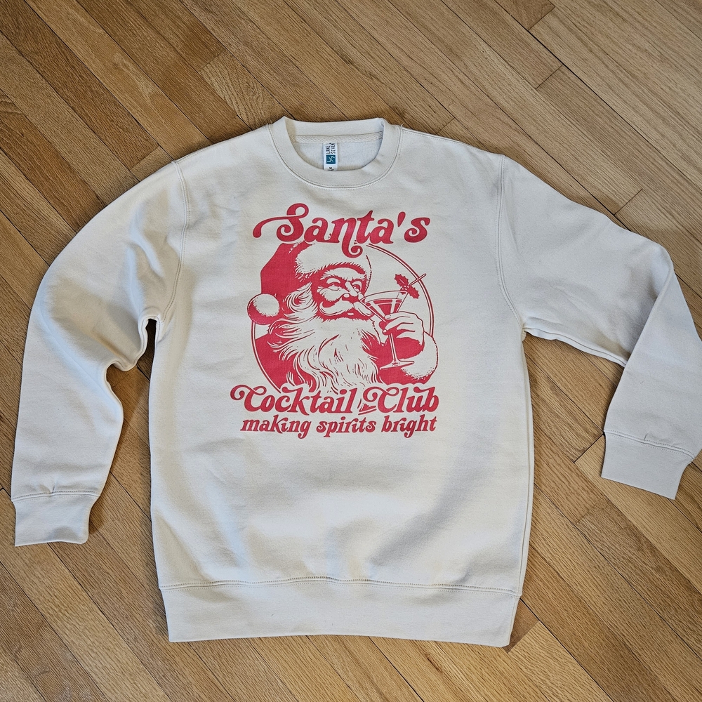 Santa's Cocktail Club Festive Cream Sweater